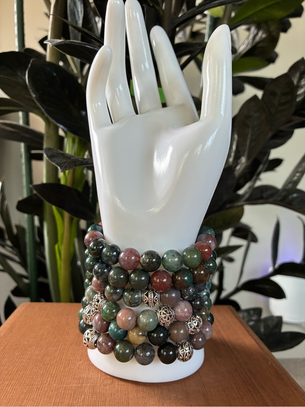 Handcrafted Multicolor Indian Agate Beaded Stretch Bracelets